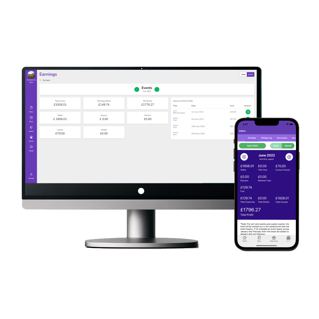 A picture of a mobile phone showing the DiggDawg app's calendar page complete with monthly and weekly views