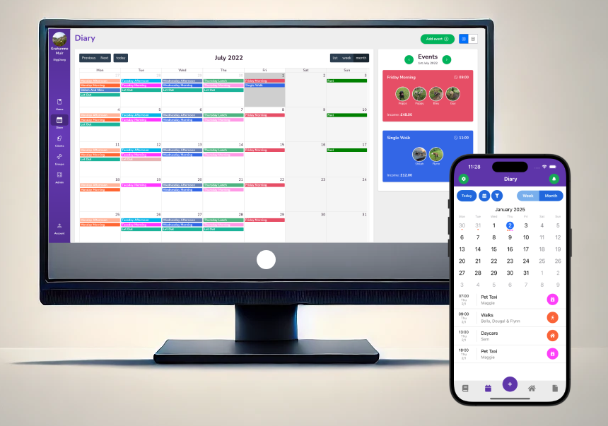 DiggDawg feature - Calendar view